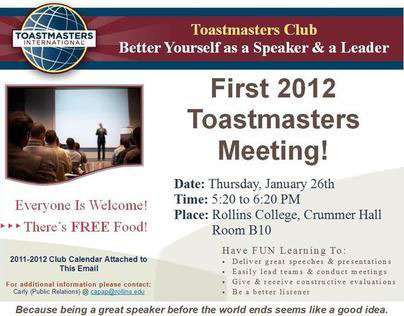 Toastmaster's International Club Flyer