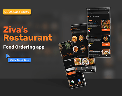 Ziva's Restaurant food ordering app design