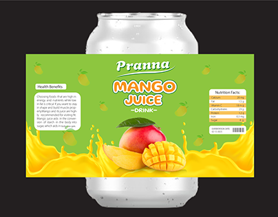 Label Design for Mango Juice Cane/bottle