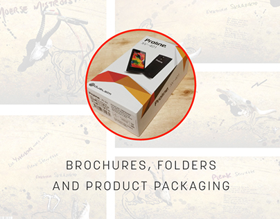 BROCHURES, FOLDERS AND PRODUCT PACKAGING