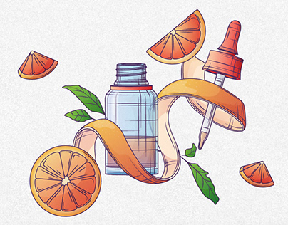 Illustrations of essential oils