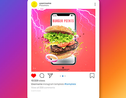 Instagram Post And Story Design For Burger Points