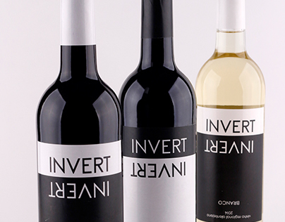 Invert, Wine Bottle Logo and Packaging.