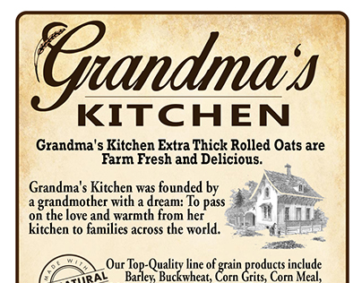 Grandma's Kitchen Product Labels