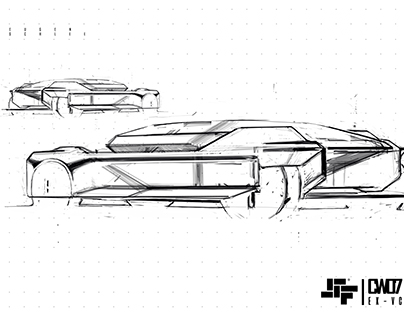 Experimental Sketching - Scifi Car E42
