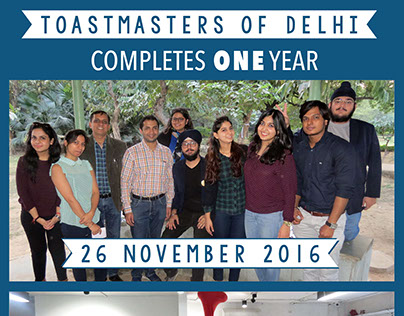 ONE Year Poster for Toastmasters Of Delhi