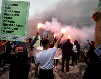 Manifestação do Sector Restauração - Rossio, Lisboa.