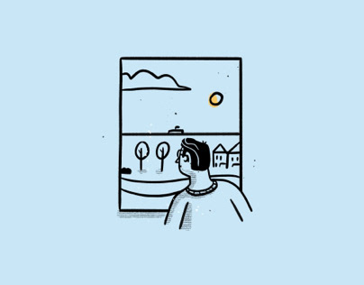 Self-isolation spot illustrations