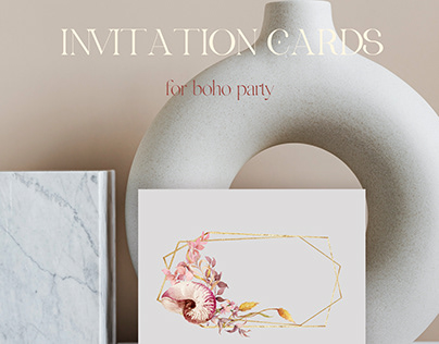 Refined invitation design for boho party.