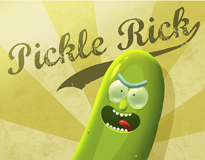 Pickle Rick Retro Poster