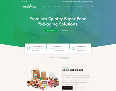 Mozipack Paper Food Packaging Website