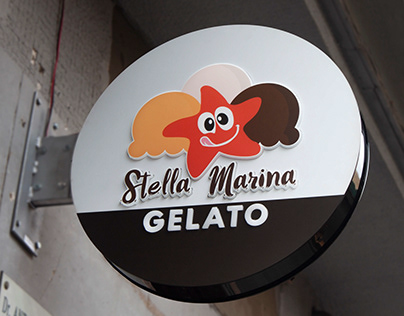 Insegna luminosa per gelateria Stella Marina