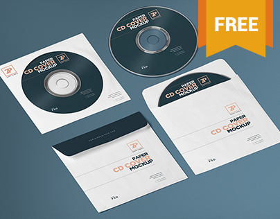 Free Paper CD Cover Mockup + CD Mockup