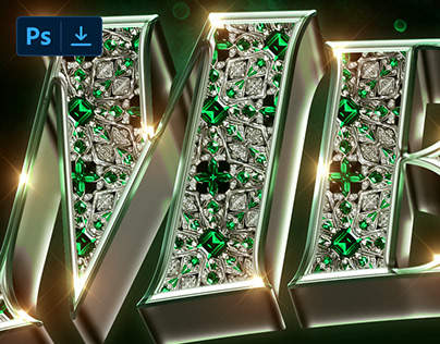 Emerald Gem Text Effect / Logo Mockup [PSD]
