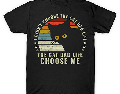 The Cat Dad Life Retro Style T Shirt