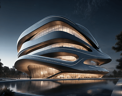 Cultural Centre Zaha Hadid's Inspiration AI