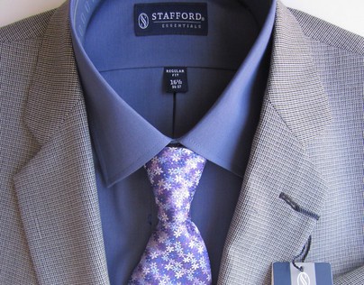 Stafford branded shirt, tie and clothing packaging