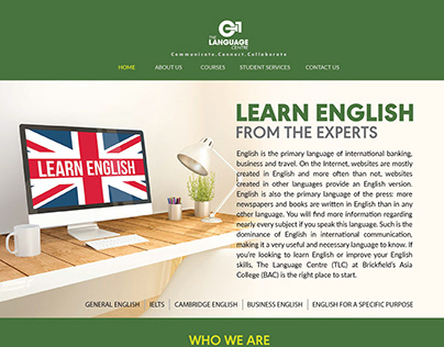 Landing Page Design for The Language Centre