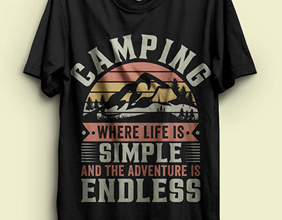 Trendy Camping-Hiking t-shirt Design for travellers