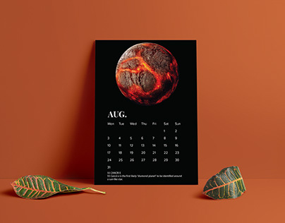 Galaxy themed Calendar design 2020