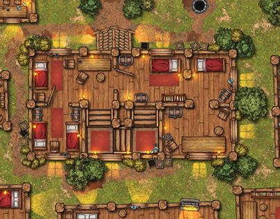 First floor of the tavern, location design, battle map