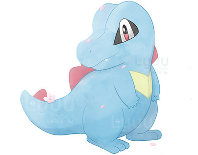 Totodile Cherry Blossom Petals (Animated)