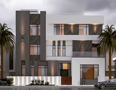 Modern villa in kuwait… elevation living room bedroom