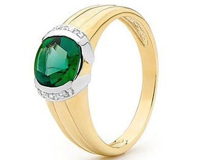 Created Emerald and Diamond Dress Ring - BEE-25394-G