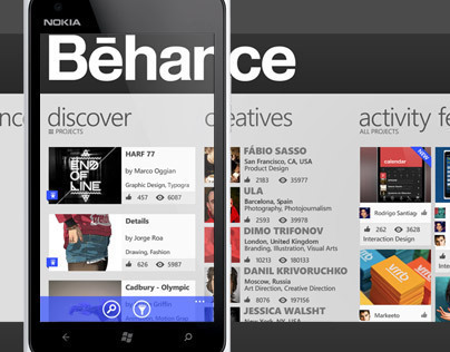 Behance Windows Phone Concept App