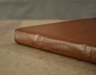 Large Leather Bound Sketchbook with Debossed Cover