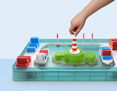 Cargo - board game on water