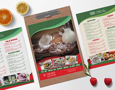 Bakery Menu Bi-Fold Brochure Design Template