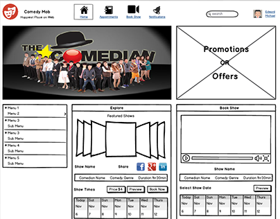 Comedy Mob_Wireframes