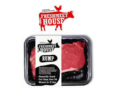 FreshMeetHouse - steak restaurant logo design