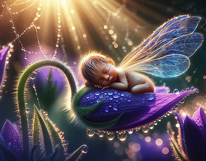 A newborn meadow fairy