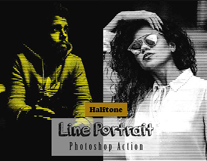 Halftone Line Portrait Photoshop Action