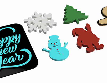 Christmas & New Year Ornaments and Cookie Cutter