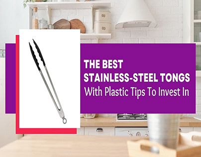 Kitchen tongs of stainless steel