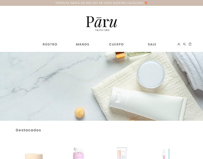 Diseño de interfaz | Skincare Paru