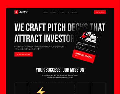 Pitch Deck Creating Agency Landing Page