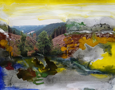 painted landscapes with photo and Abstracts (cards)