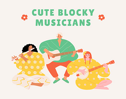 Cute Blocky Musicians