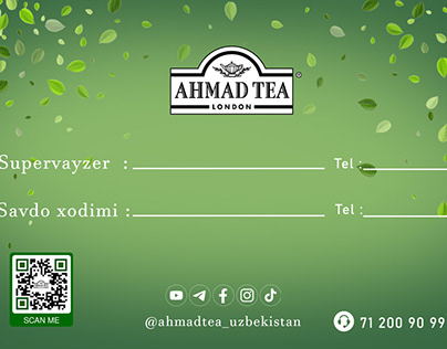business cards Ahmad tea