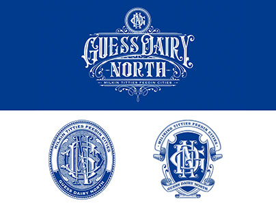 Sketch of Lettering and Monogram for Guess Dairy North