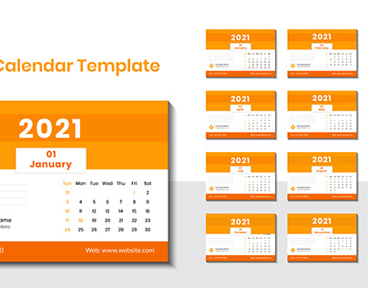 Desk calendar Template 2021