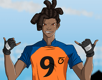 Character concept for Brazilian football manga