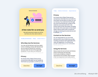 Terms of service - Daily UI