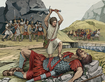 David and Goliath book illustration