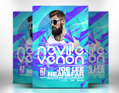 Electro DJ Concert Party Flyer Template