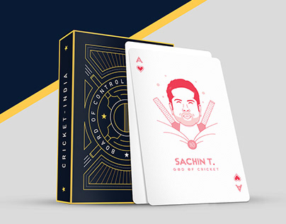 Playing Card Illustration Indian Cricket